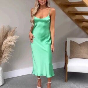 Zara Satin Midi Dress